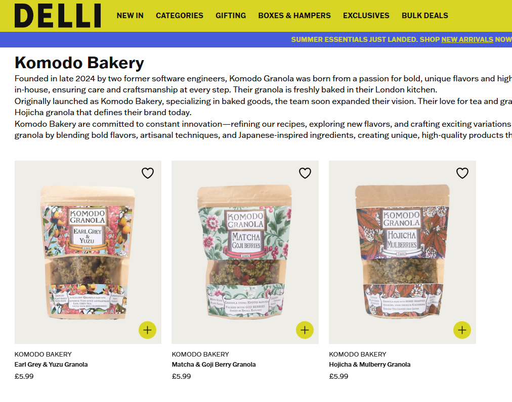 Komodo Granola Now Live on DELLI